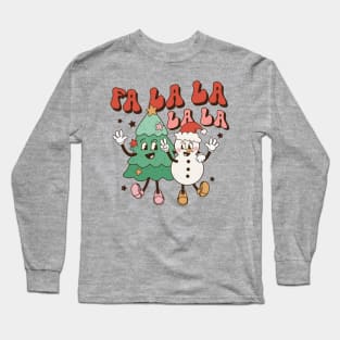 Fa la la la la Tree & Snowman Long Sleeve T-Shirt